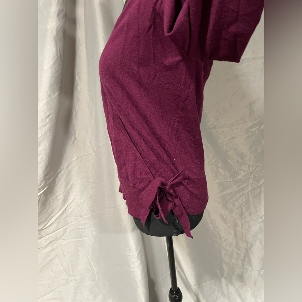 Ryegrass Elegant V-Neck Wrap Sweater - Deep Purple - Picture 9 of 9